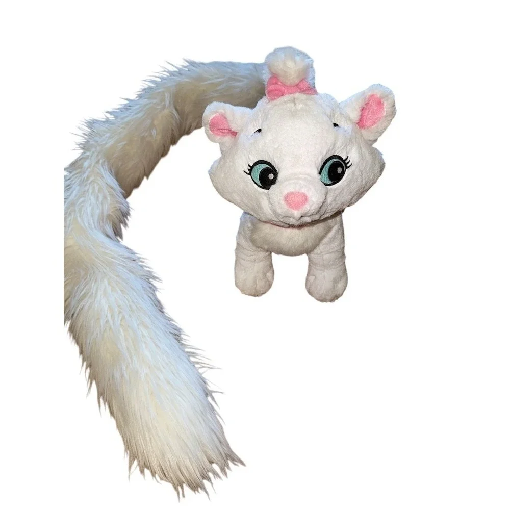 Disney‎ Parks Marie Aristocats Plush Stuffed Animal White Cat Pink Bow 48in boa